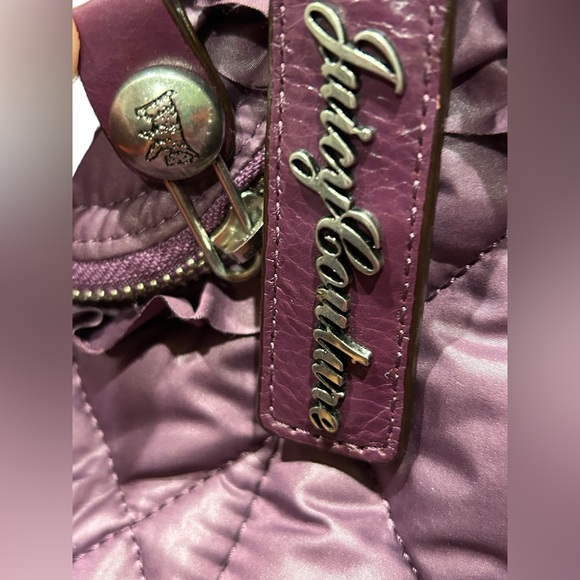 Juicy Couture Vintage Large Purple Quilted Bag with Removable Strap 17”x12” - Picture 5 of 16